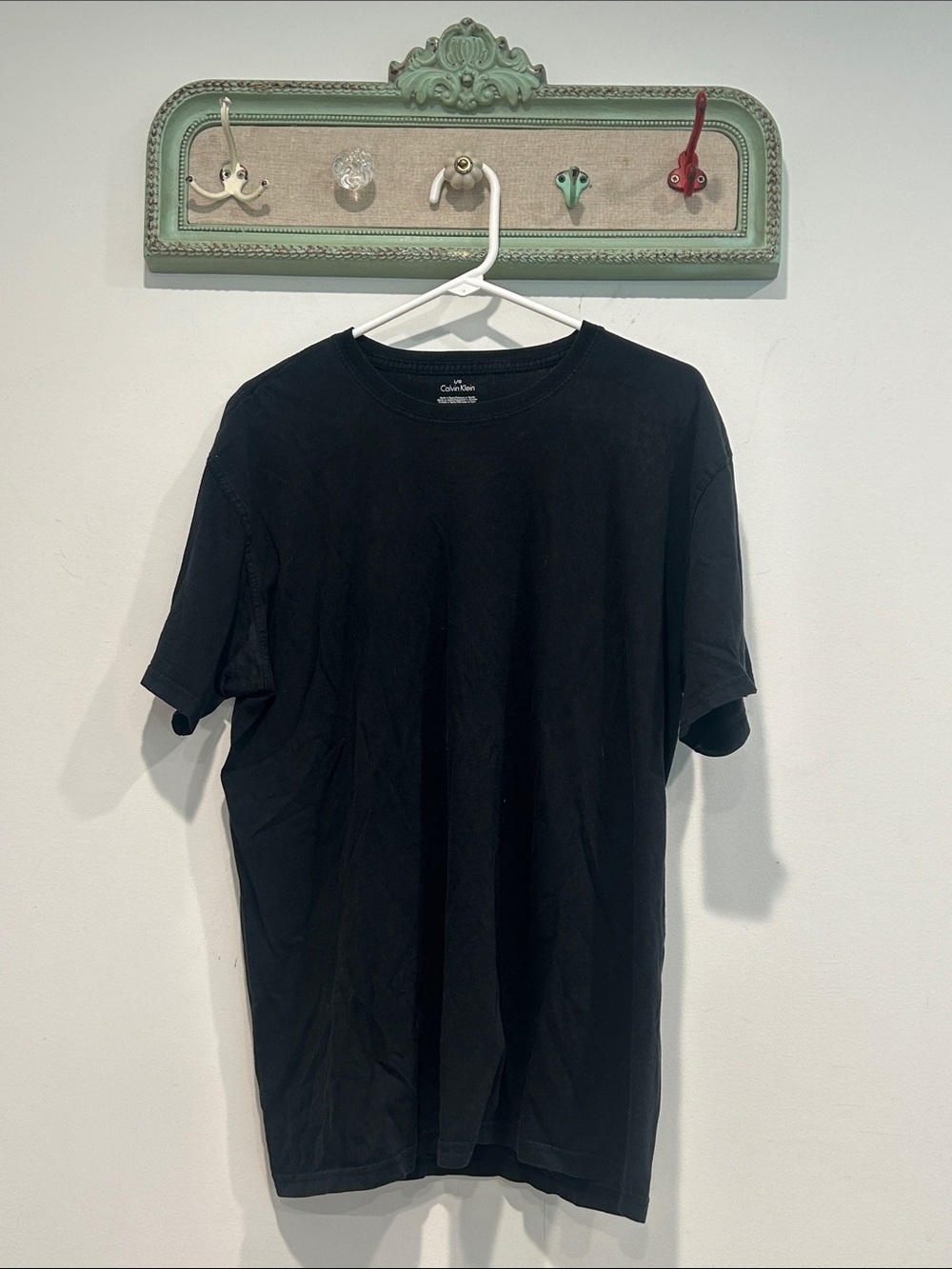 Calvin Klein Men's Black Classic Short Sleeve Crewneck T-shirt blank basic tee